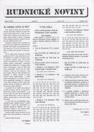 Rudnické noviny č. 2 / 1996 Rudnické noviny č. 2 / 1996