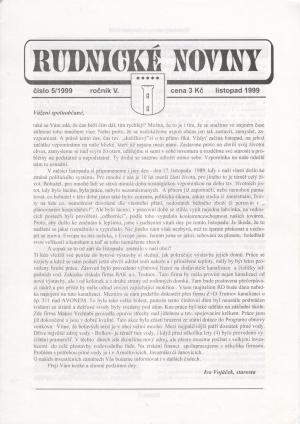 Rudnické noviny č.&nbsp;5 / 1999