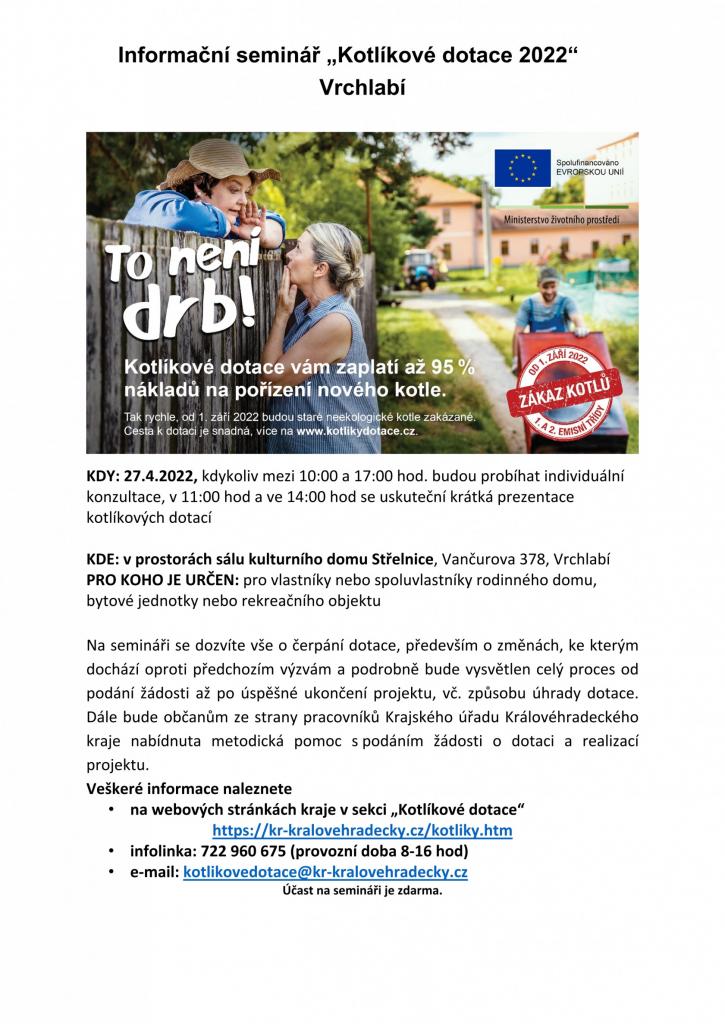 Plakát seminář ve Vrchlabí