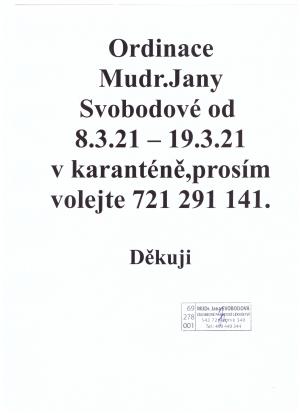 ordinace v karanténě