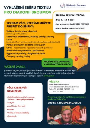 Sbírka textilu pro Diakonii Broumov