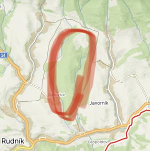 Mapa lokality společného lovu.