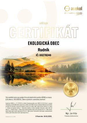 Certifikát - Ekologická obec