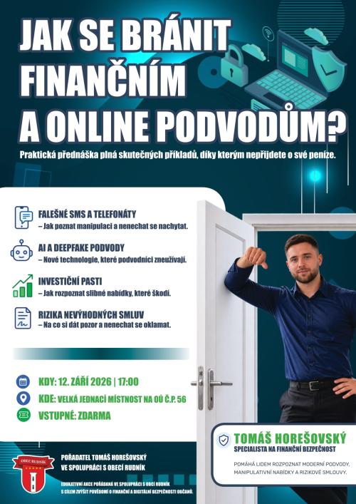 Plakát - Přednáška o finanční bezpečnosti